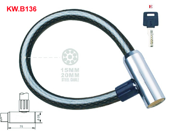 KW.B136 Heavy duty iron Cable lock'