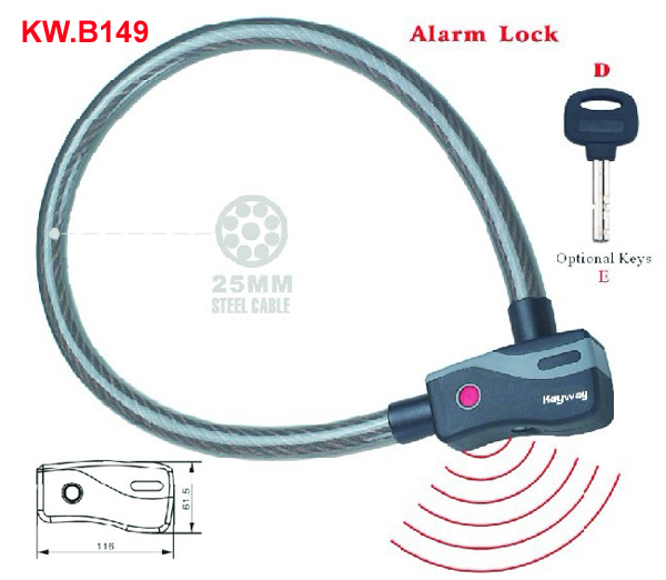 KW.B149 Heavy duty Alarm Cable lock