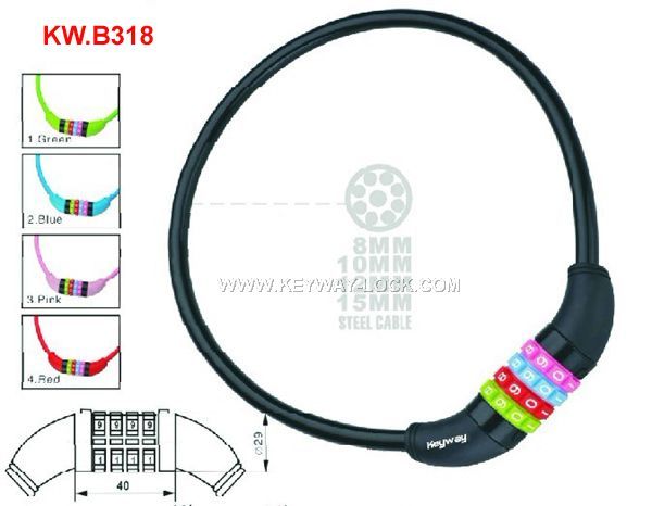 KW.B318 colourful Combination lock'