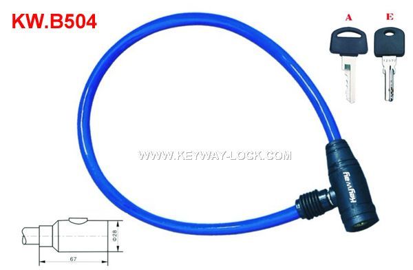 KW.B504 Round lockhead Steel wire lock